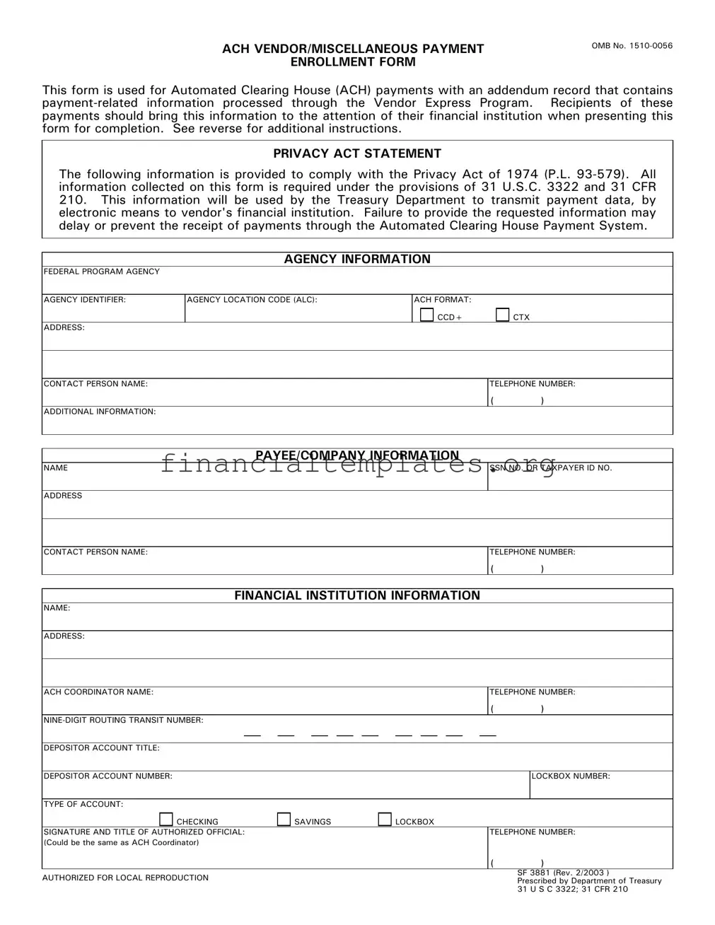 Get Ach Payment Enrollment Form