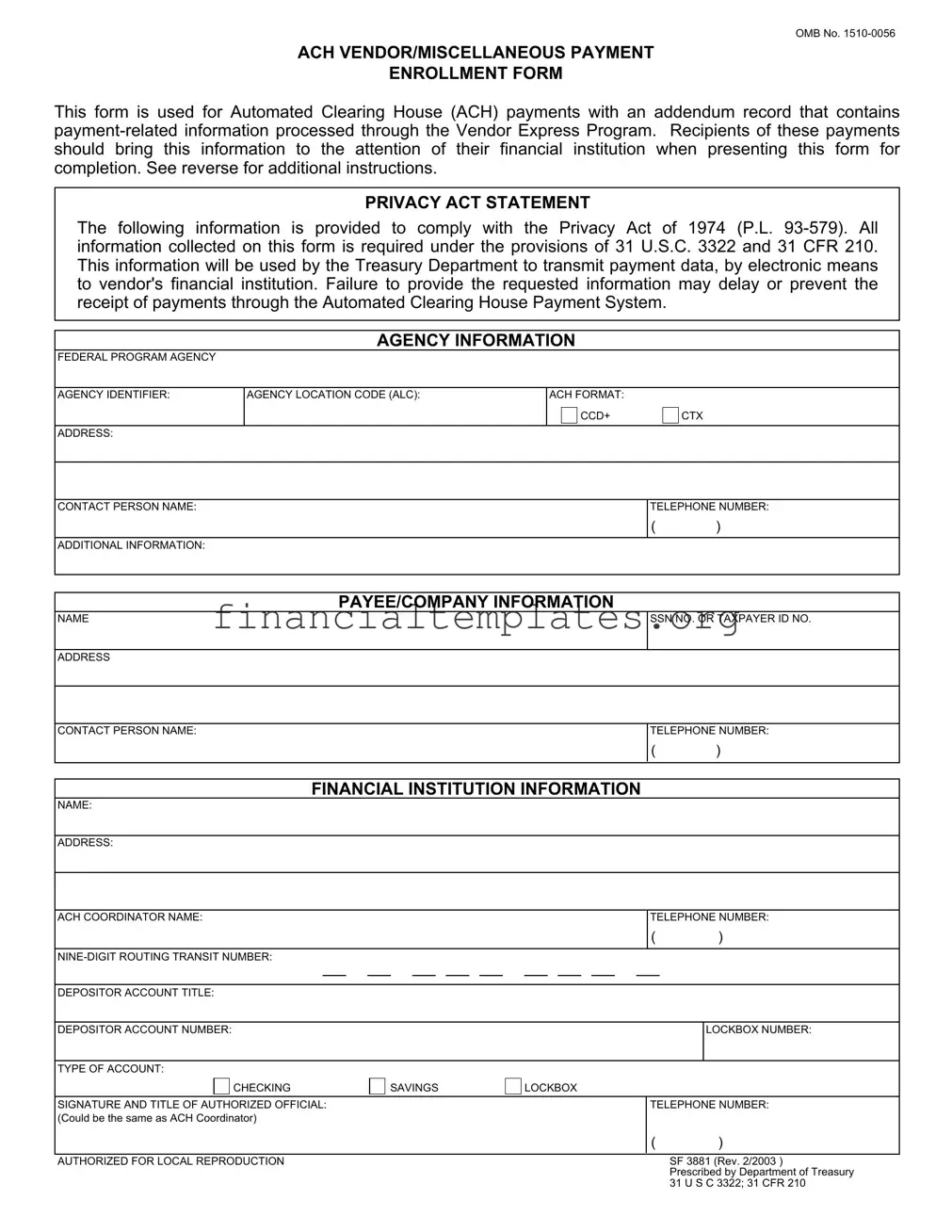 Get Ach Vendor Payment Form
