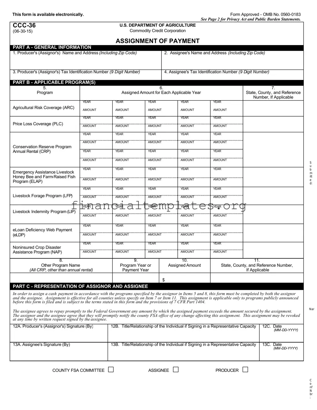 Get Assignment Of Payment Form