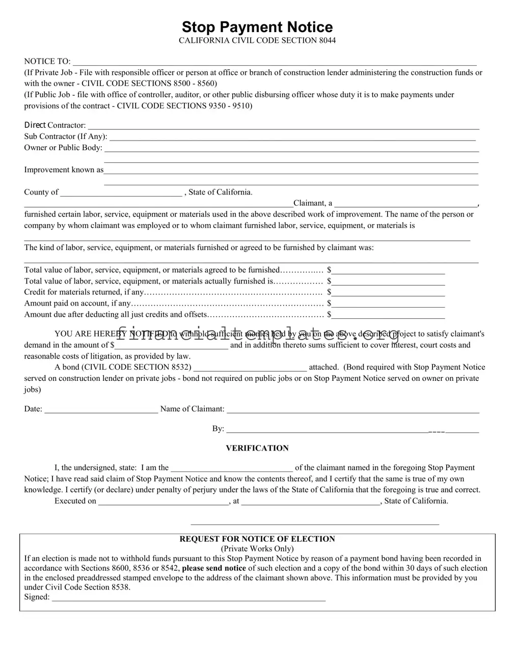 Get California Stop Payment Form
