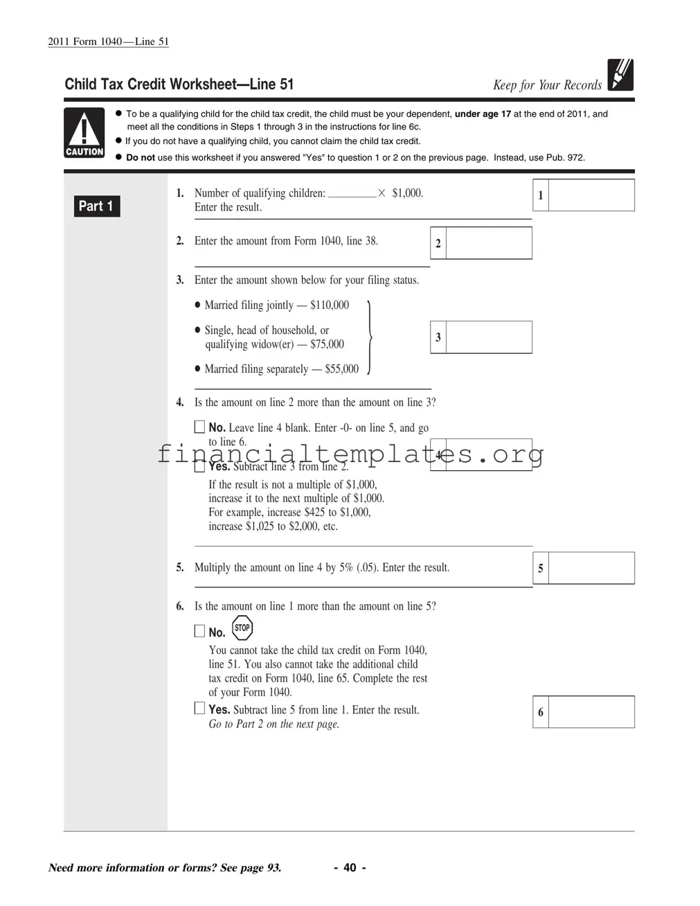 Get Child Tax Worksheet Form