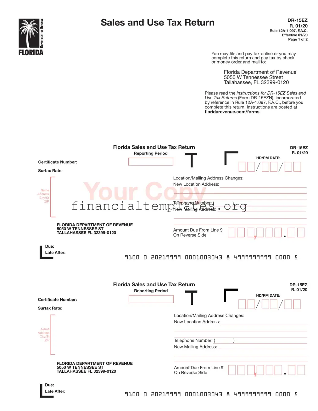 Get Dr 15Ez Sales Tax Form