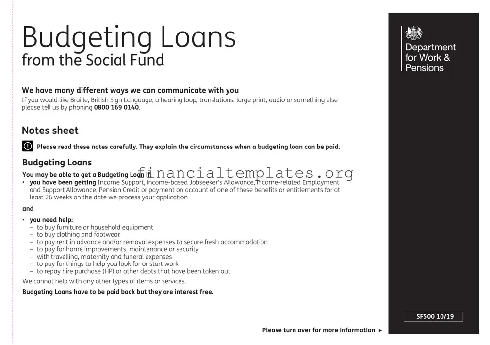 Get Dwp Budgeting Loan Application Form