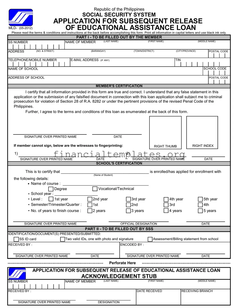 Get Education Loan Form