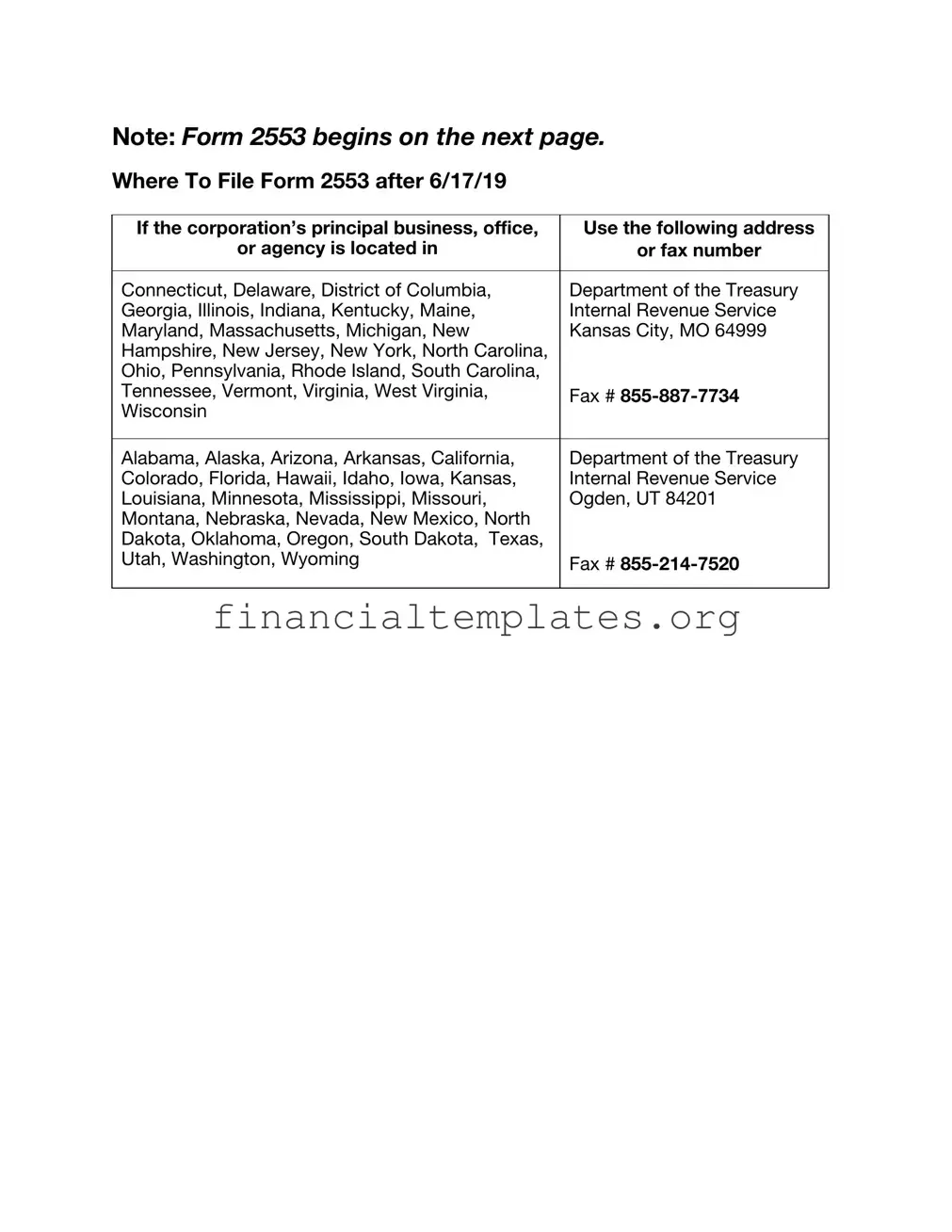 Get IRS 2553 Form