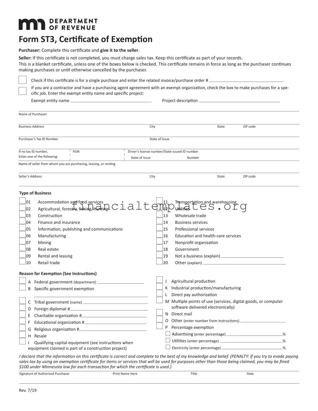 Get Exemption Tax St3 Form