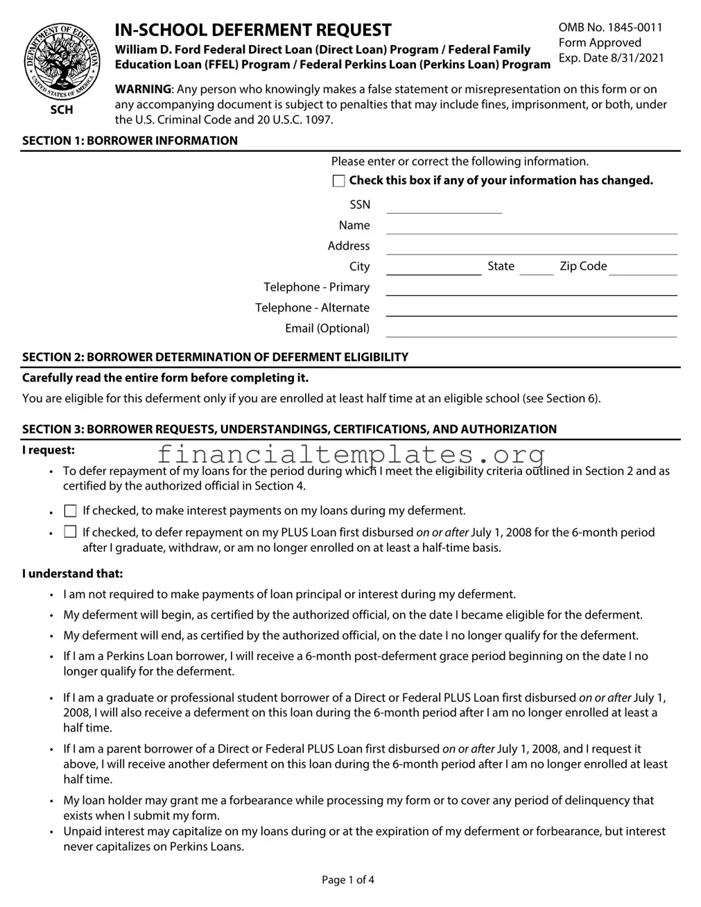 Get Fedloan Servicing Deferment Form