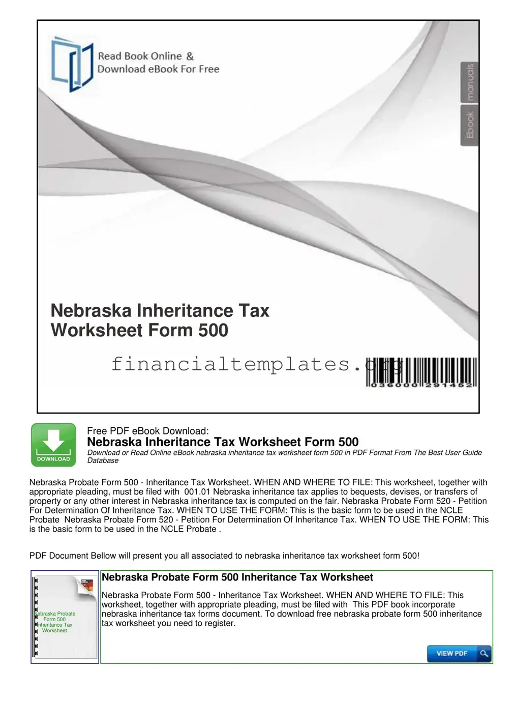 Get Inheritance Tax Worksheet 500 Form