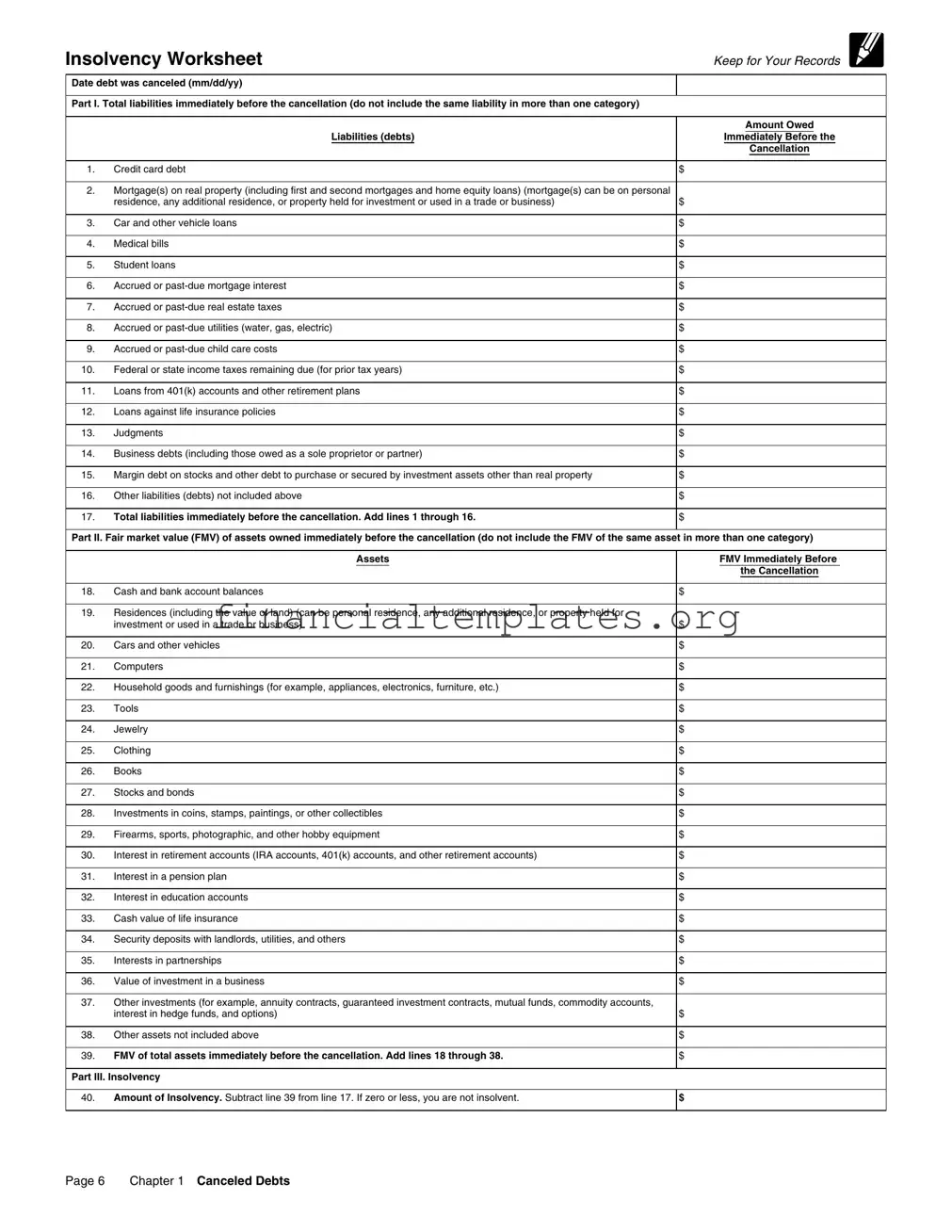 Get Insolvency Irs Form