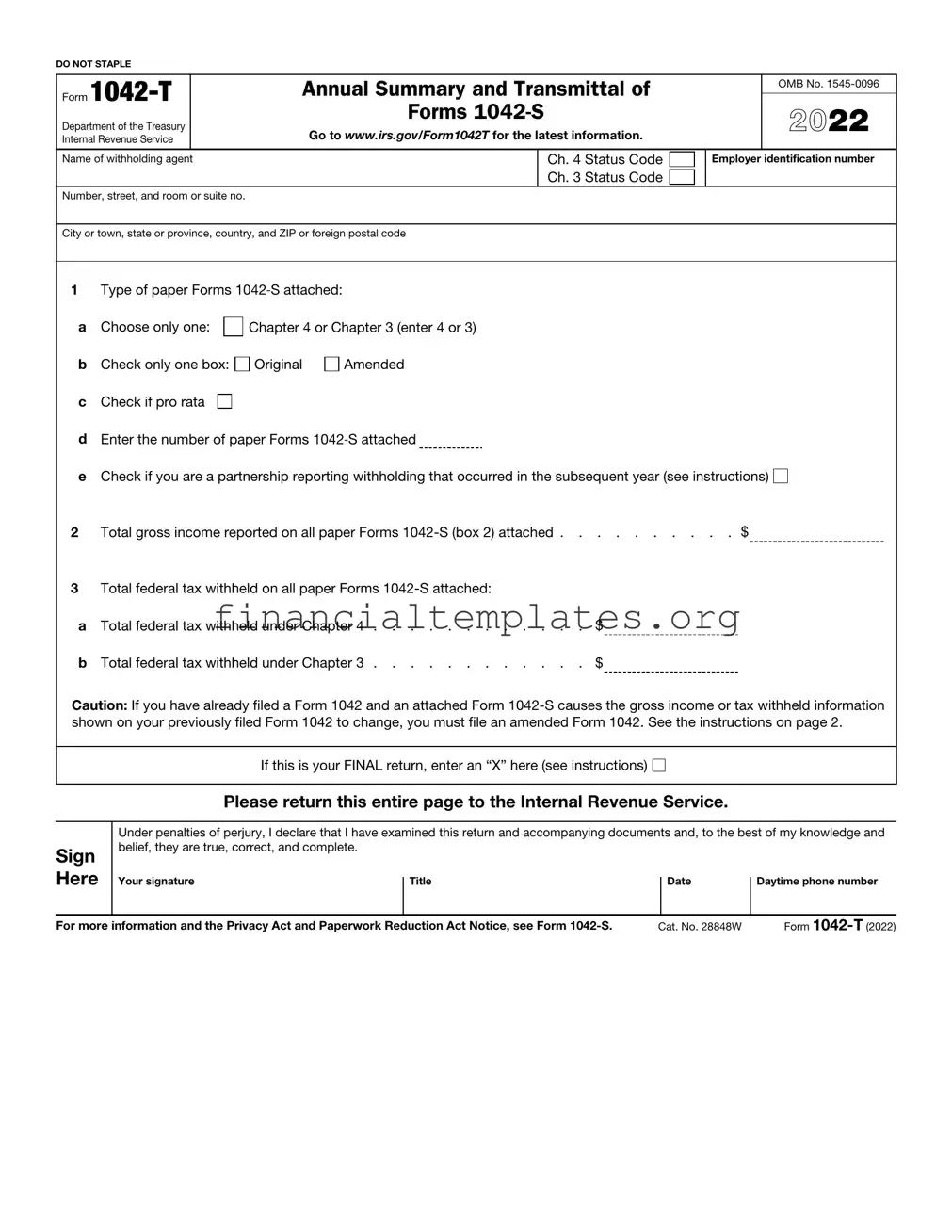 Get Irs 1042 T Form