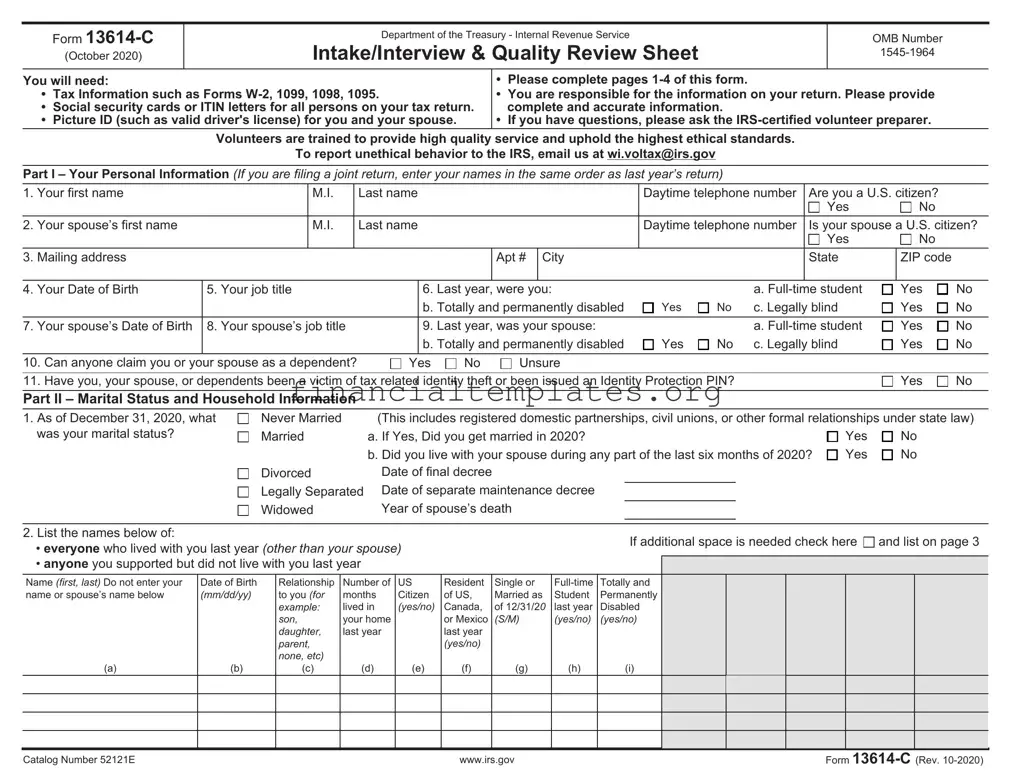 Get IRS 13614-C Form