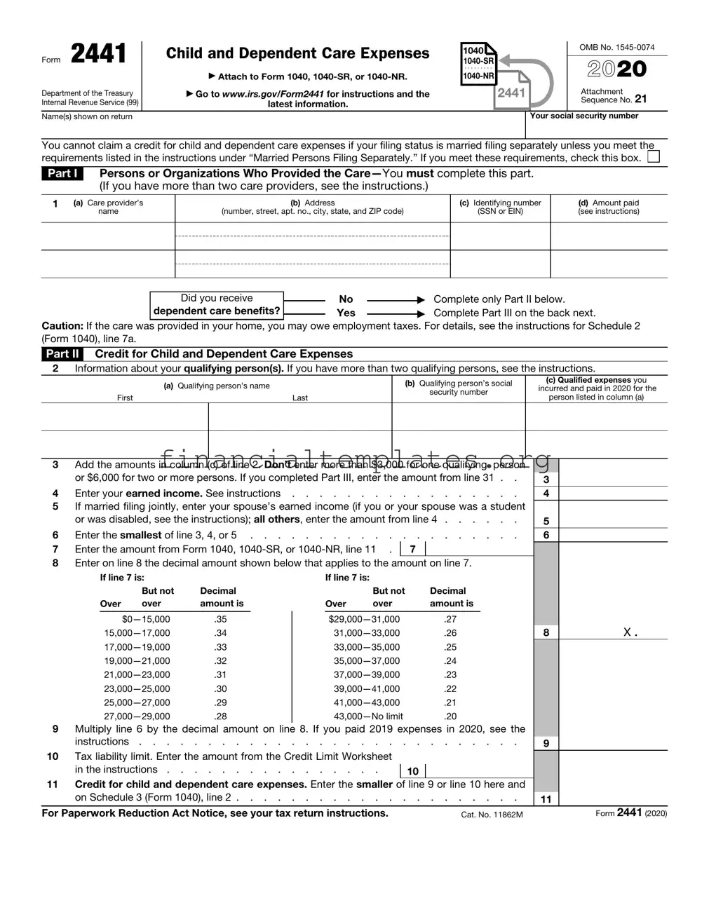 Get IRS 2441 Form