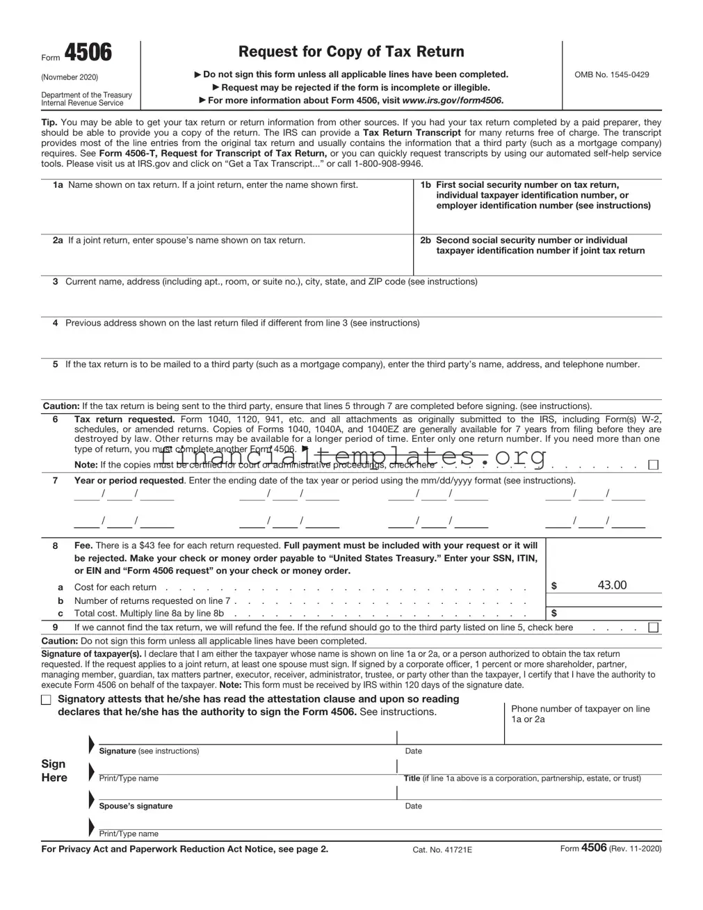 Get IRS 4506 Form
