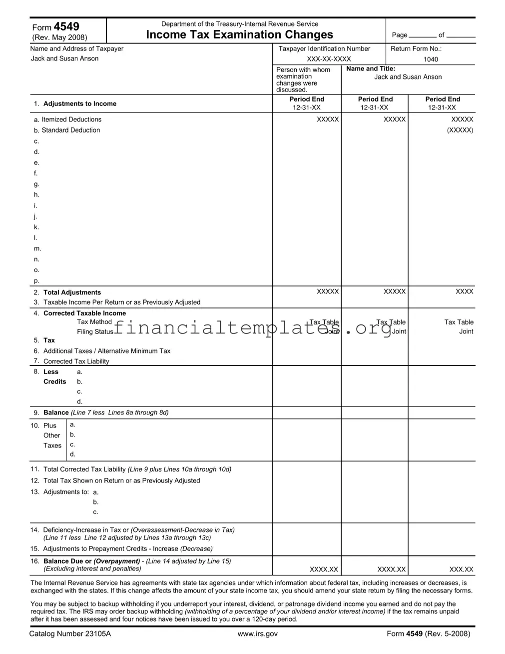 Get Irs 4549 Form