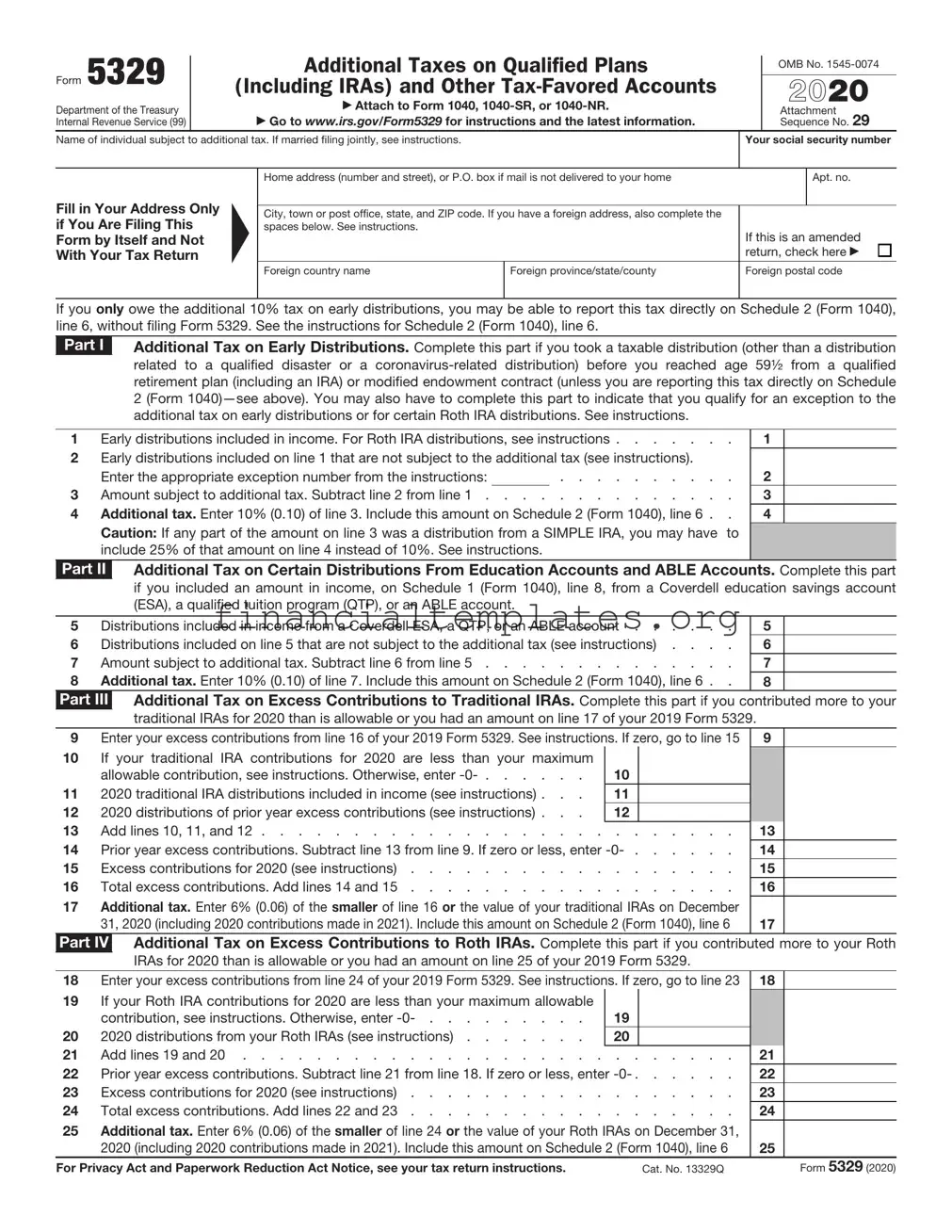 Get IRS 5329 Form
