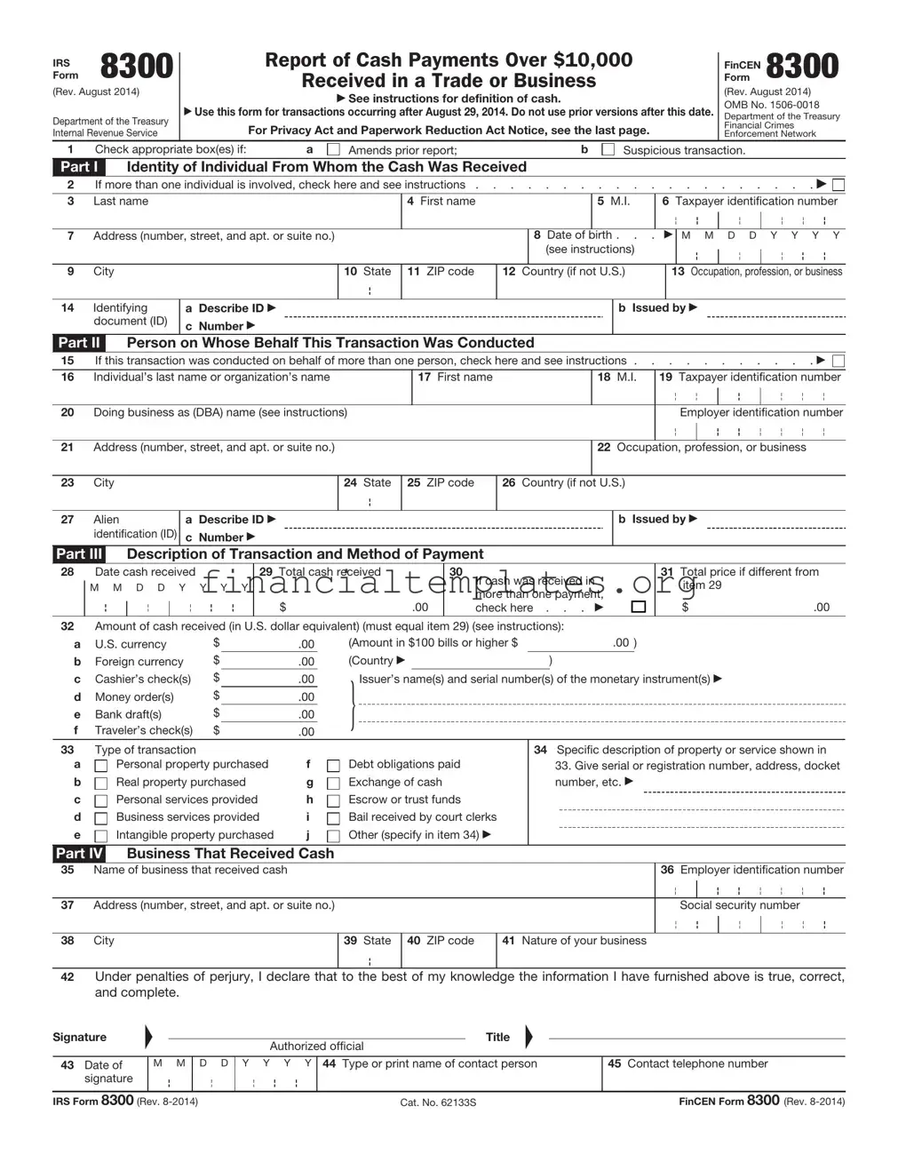 Get IRS 8300 Form