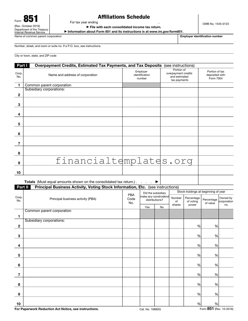 Get Irs 851 Form