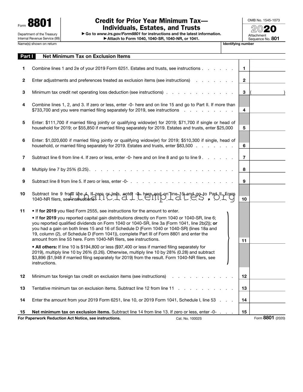 Get IRS 8801 Form