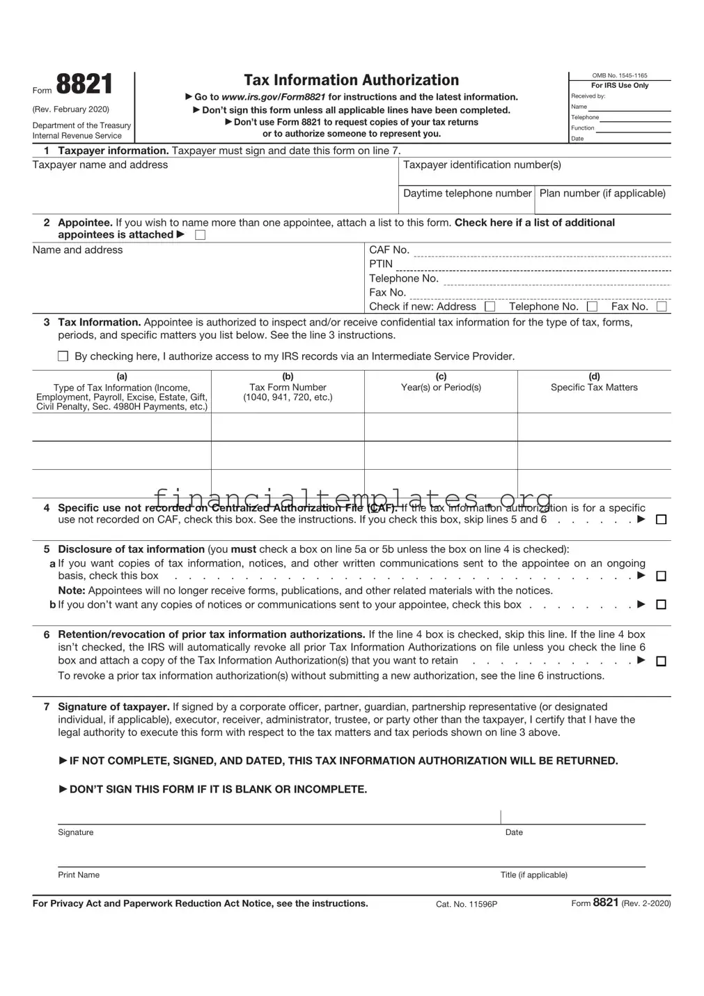 Get IRS 8821 Form