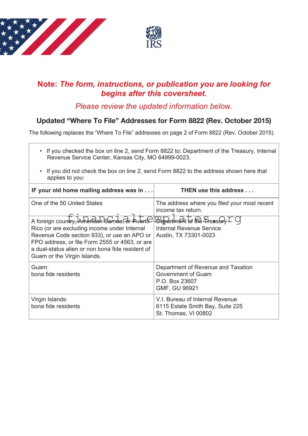 Get IRS 8822 Form