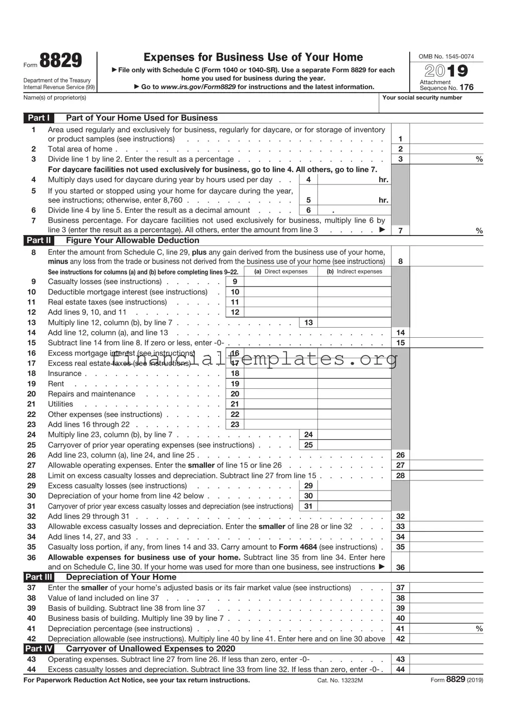 Get IRS 8829 Form