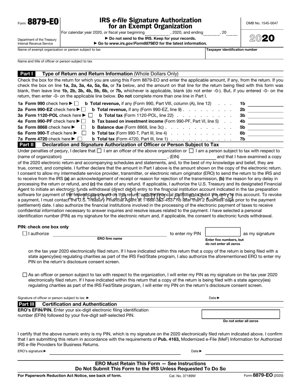 Get Irs 8879 Eo Form