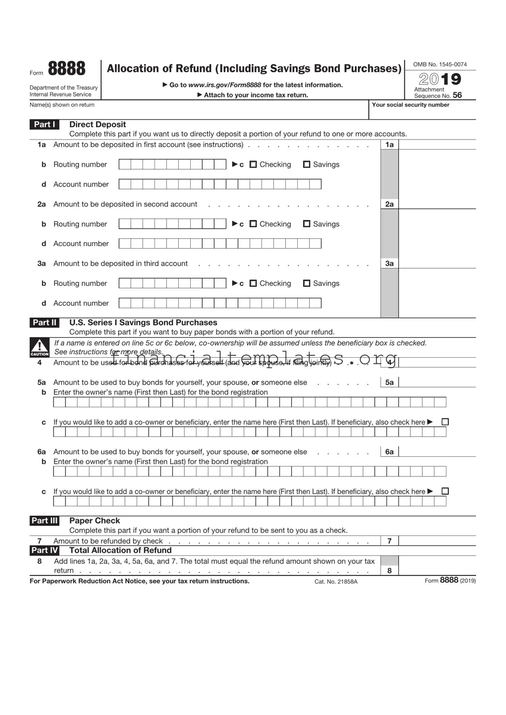 Get IRS 8888 Form