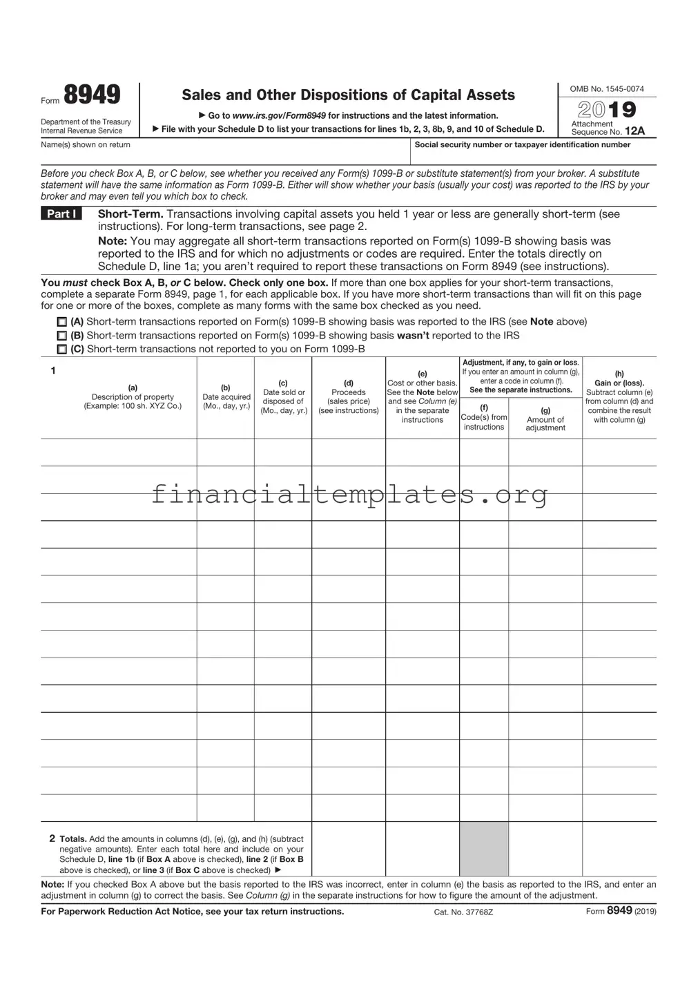 Get IRS 8949 Form