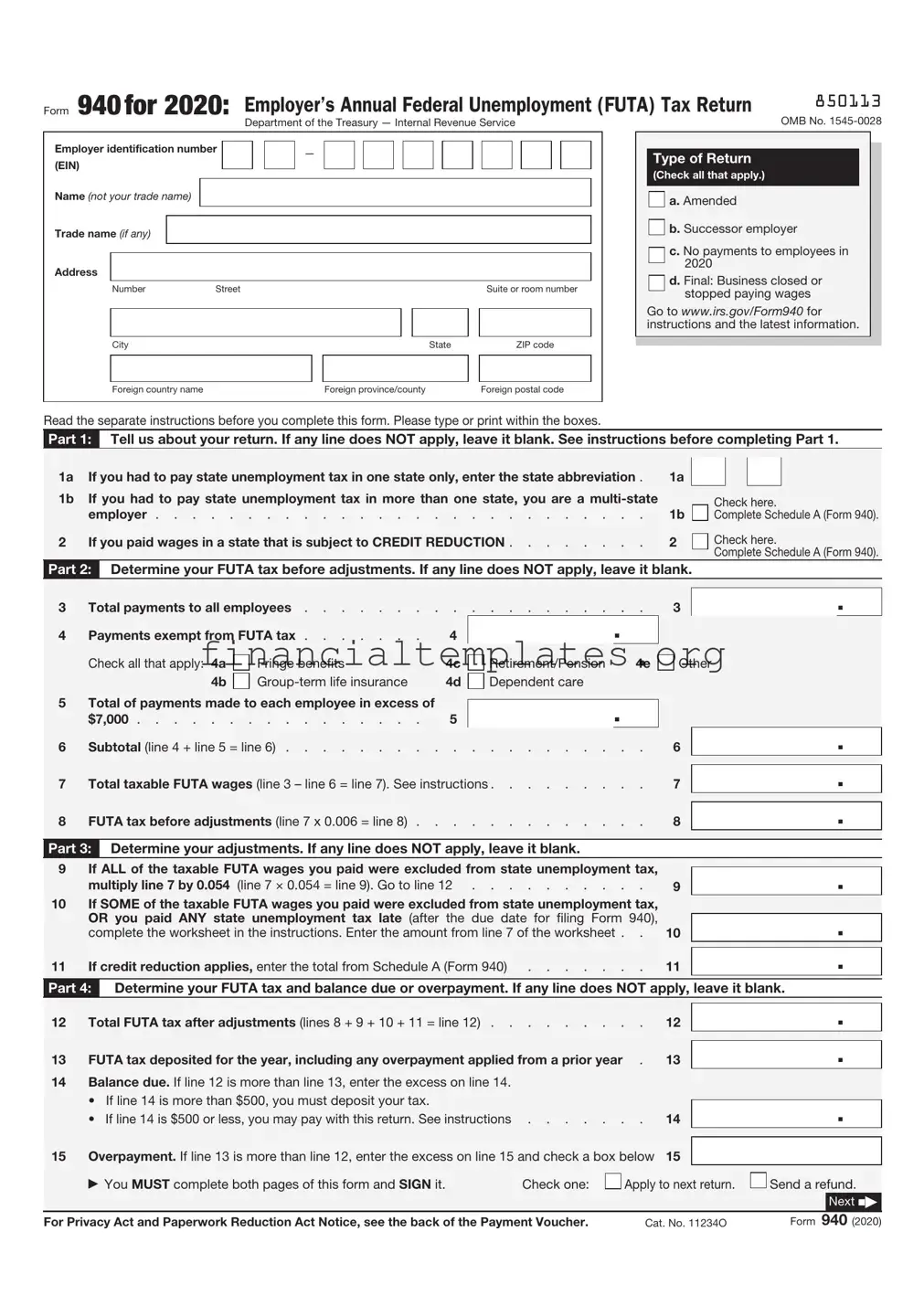 Get IRS 940 Form