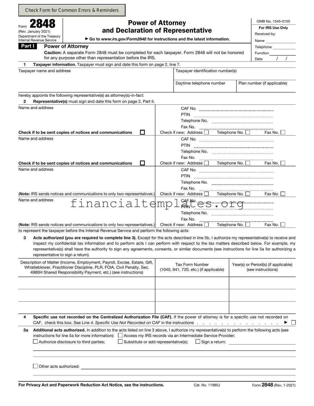 Get IRS Power of Attorney ( 2848) Form