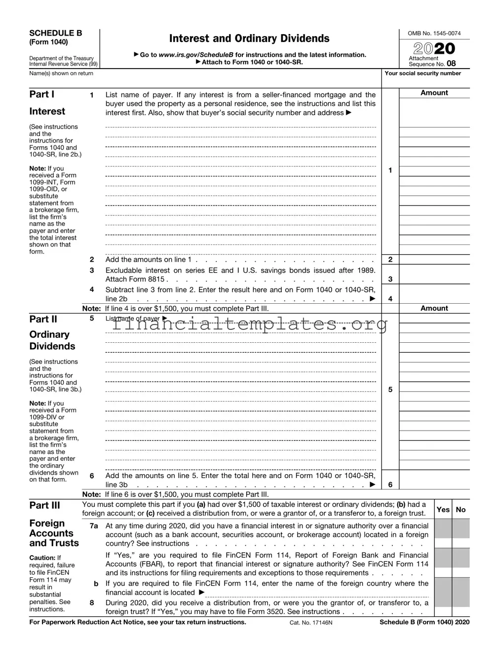 Get IRS Schedule B 1040 Form