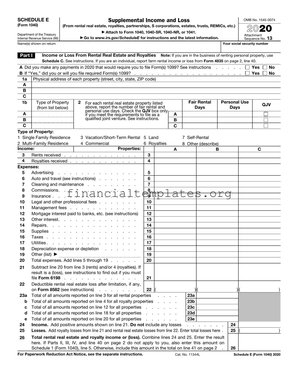 Get IRS Schedule E 1040 Form