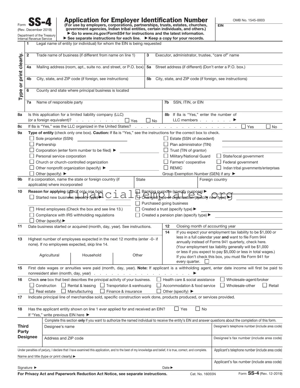 Get IRS SS-4 Form