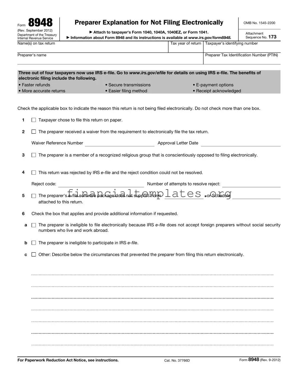 Get Is 8948 Sent To Irs Form