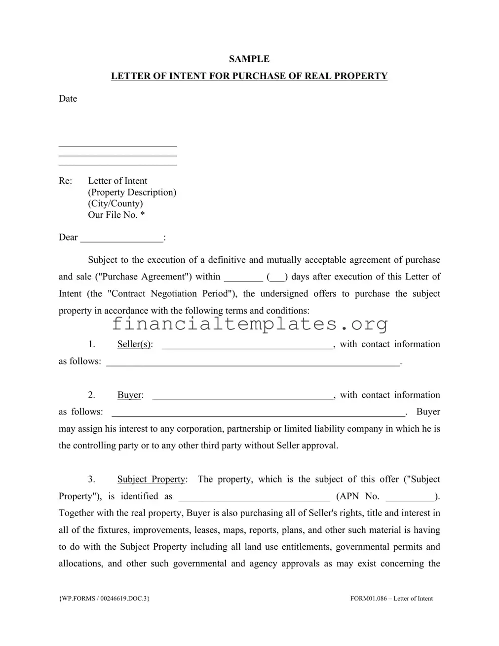 Get Letter To Purchase Land Form
