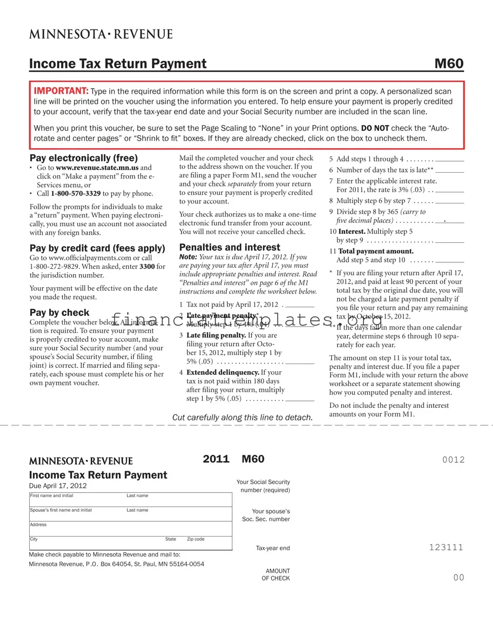 Get Mn Tax Return Payment Form