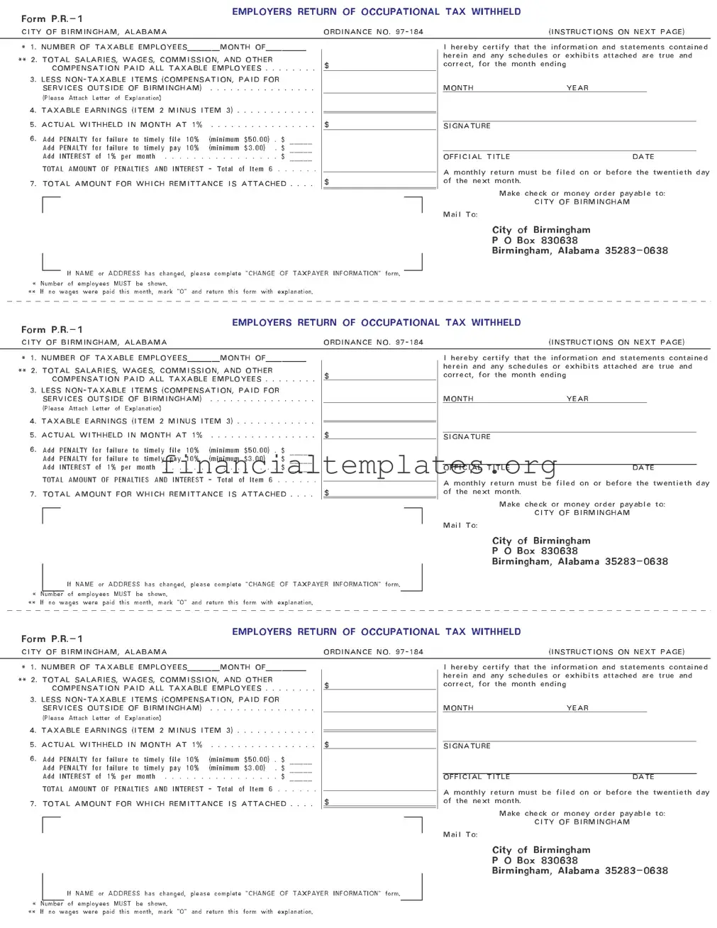 Get Occupational Tax Form