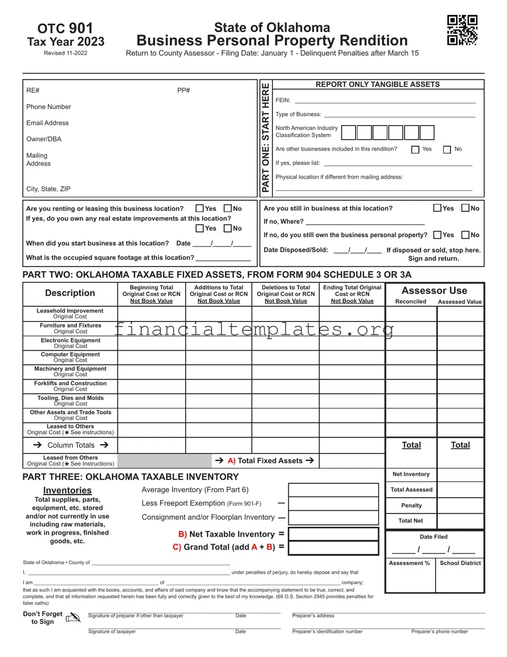 Get Otc 901 Oklahoma Tax Form