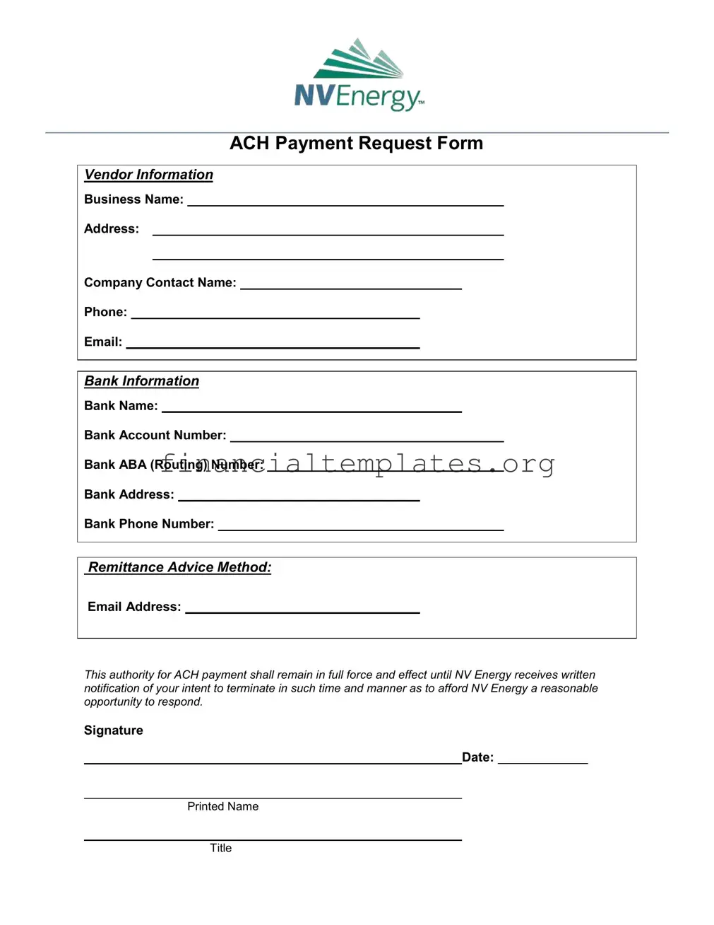 Get Payment Request Form