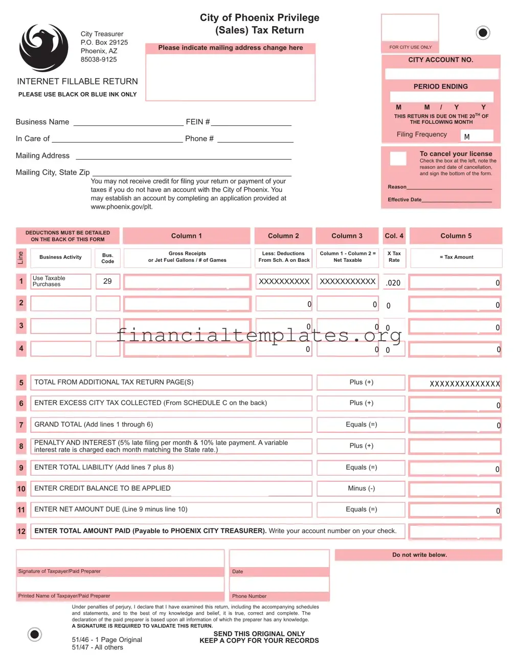 Get Phoenix Az Sales Tax Form