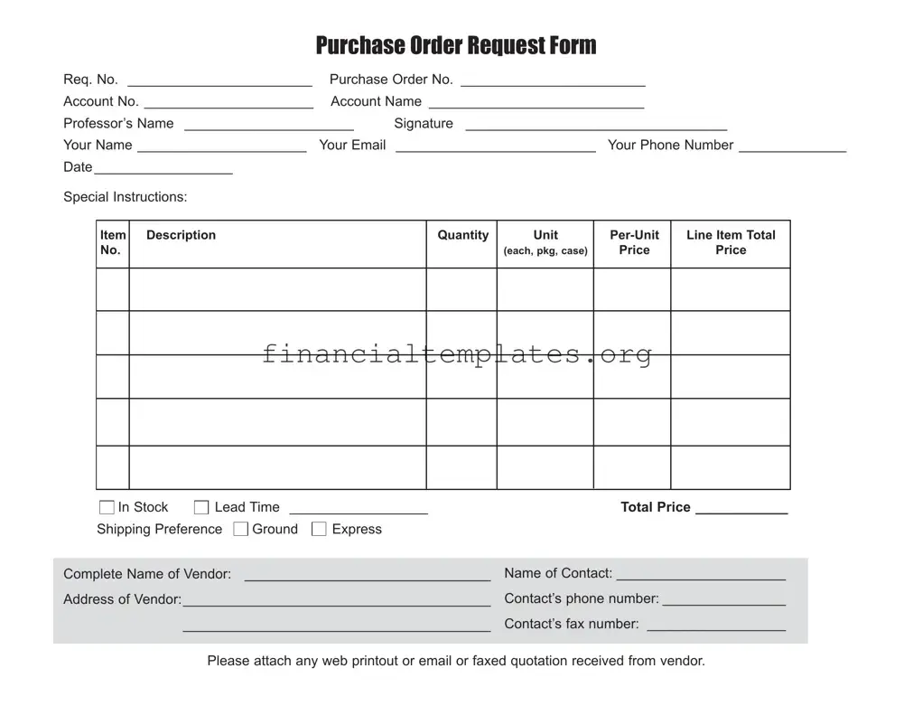 Get Purchase Request Form