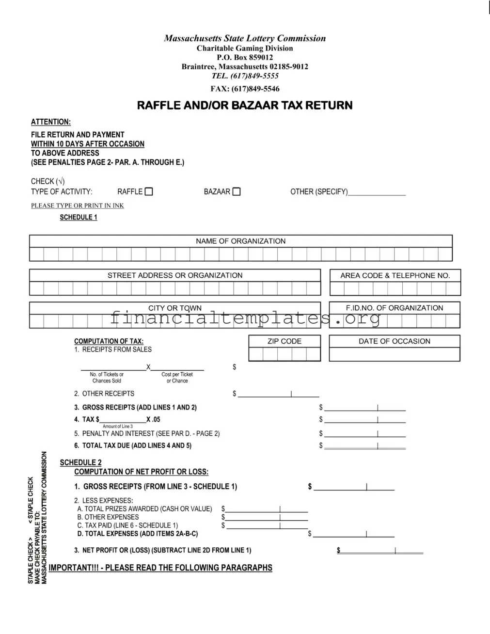 Get Raffle Tax Return Form