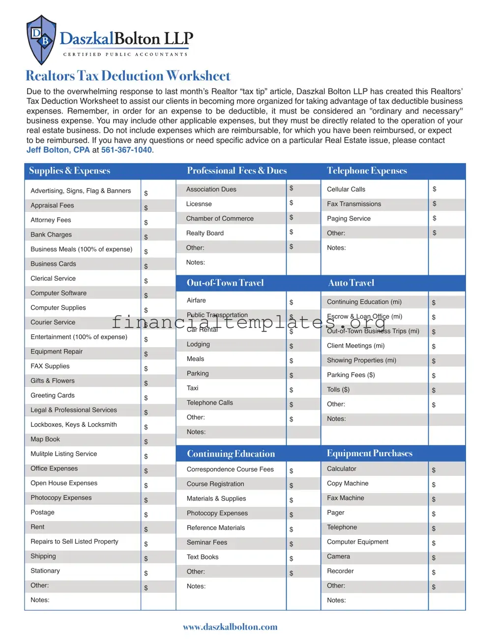 Get Real Estate Tax Deduction Form