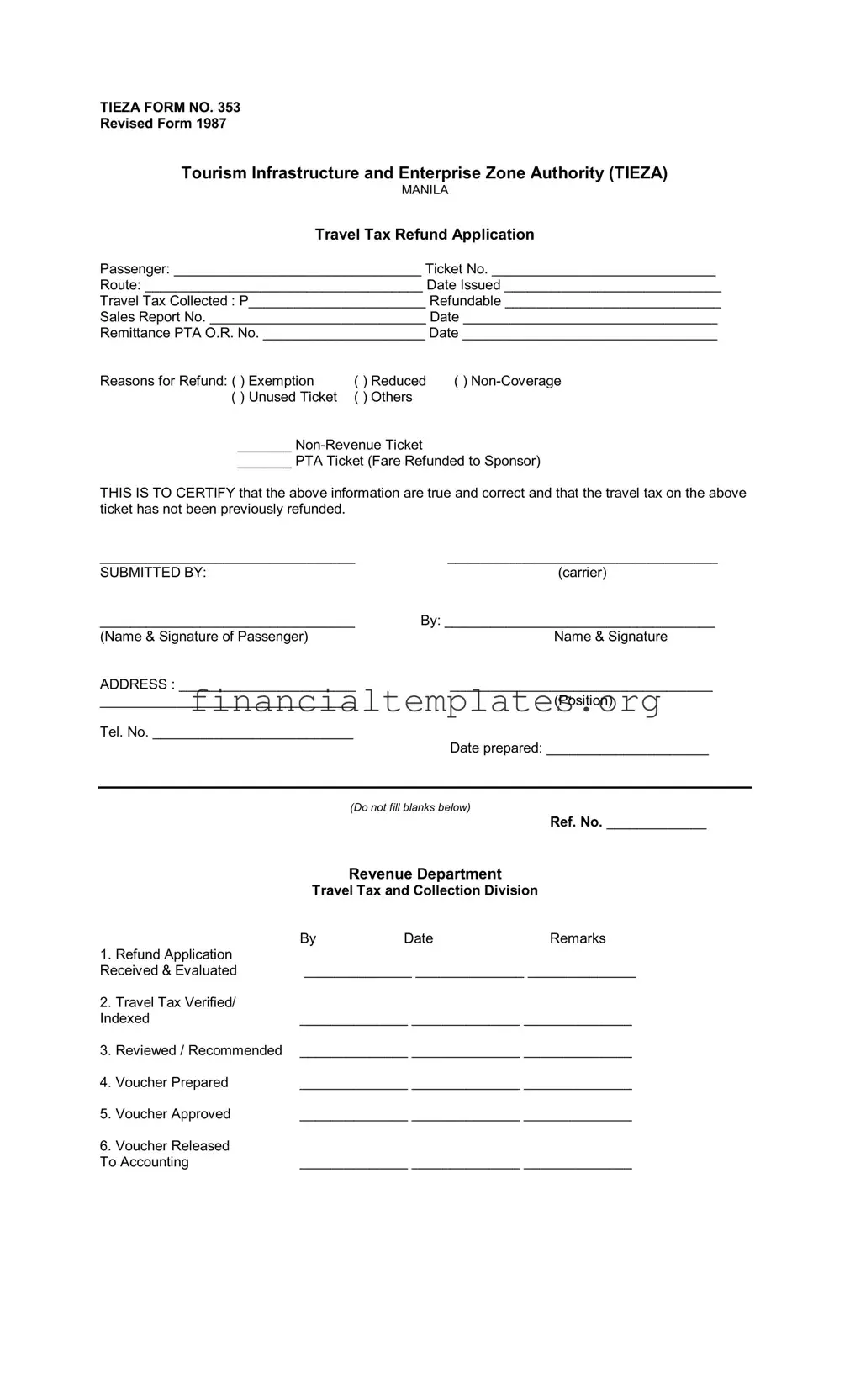 Get Refunding Travel Tax Form