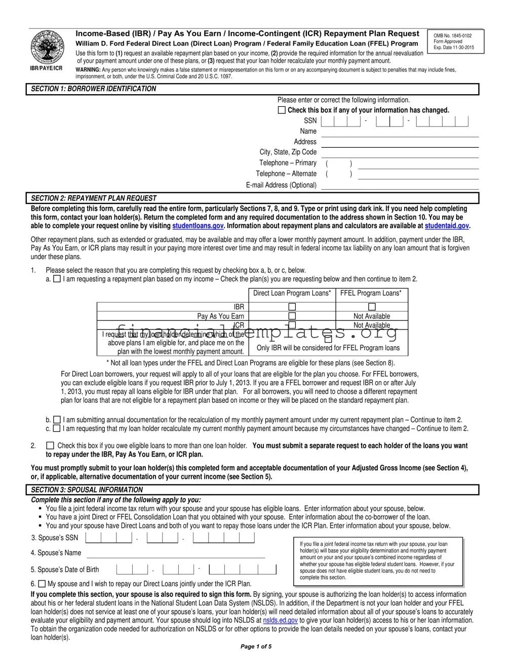 Get Repayment Plan Request Form