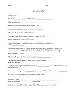 Get Beethoven Lives Upstairs Worksheet Form