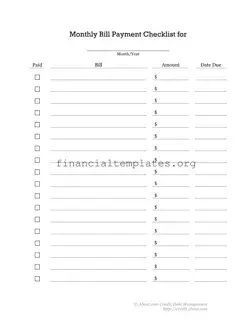 Get Bill Payment Checklist Form