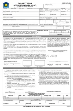 Get Calamity Application Loan Form