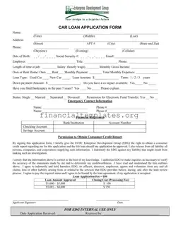 Get Car Loan Application Form