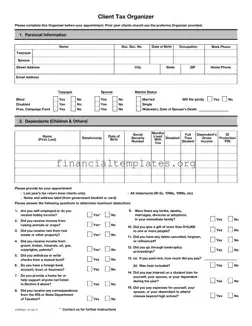 Get Client Tax Organizer Form